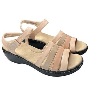 Clarks Womens Delana Brenna Sandal Blush Combination Leather Size 11 Slingback